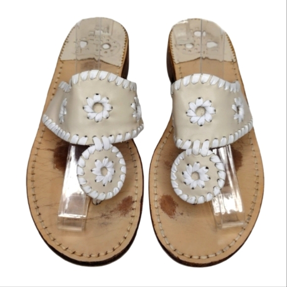 Jack Rogers Hampton Leather Boho Thong Slip On Sandals - Picture 1 of 12